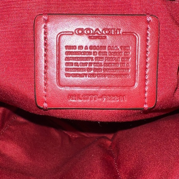 Coach red Pebble Ava Chain Tote red purse leather - Picture 7 of 10
